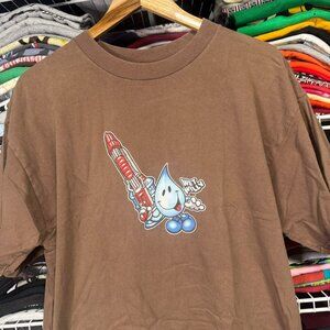 Rare Vintage World Industries wet Willy water blaster skate t shirt brown xl